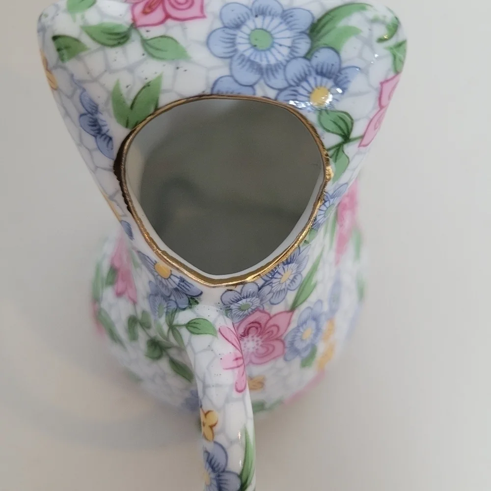 Two's Company Vintage Chintz Alexandra Porcelain Cat Creamer